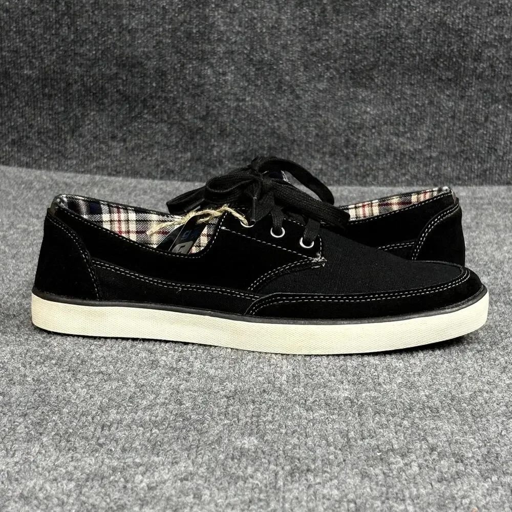 Gotcha Shoes Mens Size 9.5 Black Laguna Leather Canvas Boat Skate Surf Casual